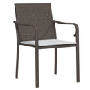 havestole med hynder 6 stk. 56x59x84 cm polyrattan brun