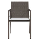 havestole med hynder 6 stk. 56x59x84 cm polyrattan brun