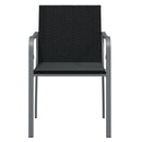havestole med hynder 4 stk. 56x59x84 cm polyrattan sort