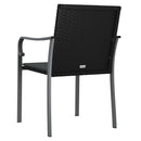 havestole med hynder 4 stk. 56x59x84 cm polyrattan sort