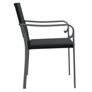 havestole med hynder 6 stk. 56x59x84 cm polyrattan sort
