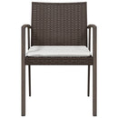 havestole med hynder 4 stk. 56,5x57x83 cm polyrattan brun