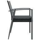 havestole med hynder 6 stk. 56,5x57x83 cm polyrattan sort