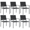 havestole 6 stk. 54x62,5x89 cm polyrattan sort