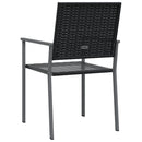 havestole 6 stk. 54x62,5x89 cm polyrattan sort