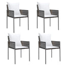 havestole med hynder 4 stk. 54x61x83 cm polyrattan brun