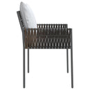 havestole med hynder 4 stk. 54x61x83 cm polyrattan brun