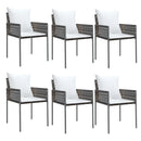 havestole med hynder 6 stk. 54x61x83 cm polyrattan brun