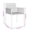 havestole med hynder 6 stk. 54x61x83 cm polyrattan brun