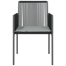 havestole med hynder 4 stk. 54x60,5x83,5 cm polyrattan sort