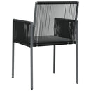 havestole med hynder 4 stk. 54x60,5x83,5 cm polyrattan sort