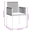 havestole med hynder 4 stk. 54x60,5x83,5 cm polyrattan sort