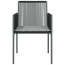 havestole med hynder 6 stk. 54x60,5x83,5 cm polyrattan sort