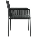 havestole med hynder 6 stk. 54x60,5x83,5 cm polyrattan sort