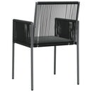 havestole med hynder 6 stk. 54x60,5x83,5 cm polyrattan sort
