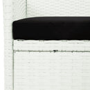spisebordssæt til haven 5 dele med hynder polyrattan hvid