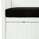 spisebordssæt til haven 9 dele med hynder polyrattan hvid