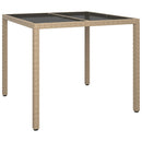 spisebordssæt til haven 5 dele med hynder polyrattan beige