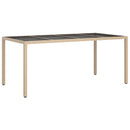 spisebordssæt til haven 9 dele med hynder polyrattan beige