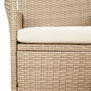 spisebordssæt til haven 9 dele med hynder polyrattan beige