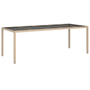 spisebordssæt til haven 9 dele med hynder polyrattan beige