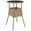 bistrosæt til haven 5 dele med hynder polyrattan beige