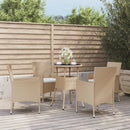 bistrosæt til haven 5 dele med hynder polyrattan beige