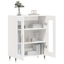 skænk 69,5x34x90 cm konstrueret træ hvid højglans