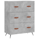 kommode 69,5x34x90 cm konstrueret træ betongrå
