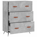 kommode 69,5x34x90 cm konstrueret træ betongrå