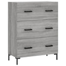 skænk 69,5x34x90 cm konstrueret træ grå sonoma-eg