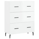 skænk 69,5x34x90 cm konstrueret træ hvid højglans