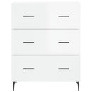 skænk 69,5x34x90 cm konstrueret træ hvid højglans