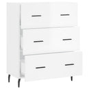 skænk 69,5x34x90 cm konstrueret træ hvid højglans