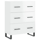 skænk 69,5x34x90 cm konstrueret træ hvid højglans