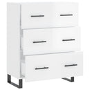 skænk 69,5x34x90 cm konstrueret træ hvid højglans