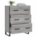 skænk 69,5x34x90 cm konstrueret træ grå sonoma-eg