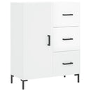 skænk 69,5x34x90 cm konstrueret træ hvid højglans