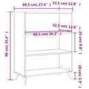 skab 69,5x32,5x90 cm konstrueret træ hvid
