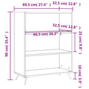 skab 69,5x32,5x90 cm konstrueret træ betongrå