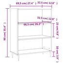 skab 69,5x32,5x90 cm konstrueret træ betongrå