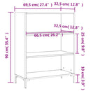 skab 69,5x32,5x90 cm konstrueret træ betongrå