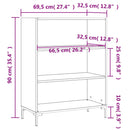 skab 69,5x32,5x90 cm konstrueret træ grå sonoma-eg