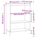 skab 69,5x32,5x90 cm konstrueret træ hvid