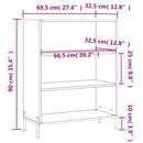 skab 69,5x32,5x90 cm konstrueret træ sort