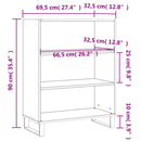 skab 69,5x32,5x90 cm konstrueret træ hvid højglans
