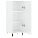 skænk 34,5x34x90 cm konstrueret træ hvid højglans