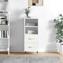 skænk 34,5x34x90 cm konstrueret træ hvid højglans