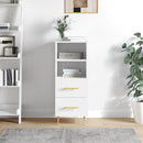skænk 34,5x34x90 cm konstrueret træ hvid højglans