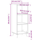 hyldeskab 34,5x32,5x90 cm konstrueret træ hvid